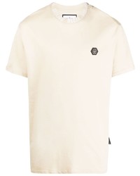 T-shirt girocollo beige di Philipp Plein