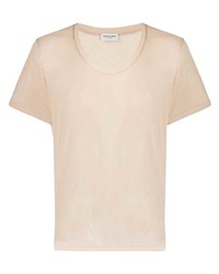 T-shirt girocollo beige di Saint Laurent
