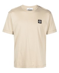 T-shirt girocollo beige di Stone Island