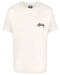 T-shirt girocollo beige di Stussy