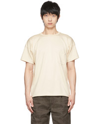 T-shirt girocollo beige di Taiga Takahashi