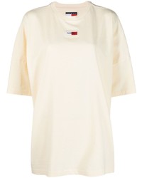 T-shirt girocollo beige di Tommy Jeans