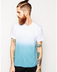 T-shirt girocollo bianca e blu scuro di American Apparel