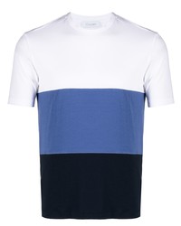 T-shirt girocollo bianca e blu scuro di Cruciani