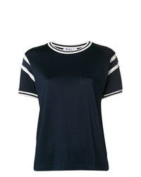 T-shirt girocollo bianca e blu scuro di T by Alexander Wang