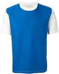 T-shirt girocollo bianca e blu di AMI Alexandre Mattiussi