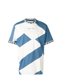 T-shirt girocollo bianca e blu di Damir Doma