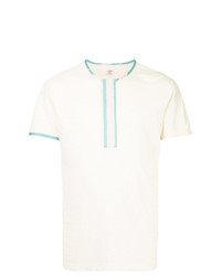 T-shirt girocollo bianca e blu di Kent & Curwen