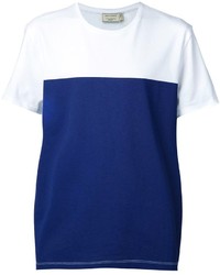 T-shirt girocollo bianca e blu di Kitsune