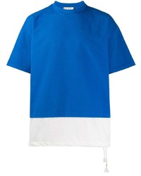 T-shirt girocollo bianca e blu di Marni