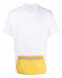 T-shirt girocollo bianca e gialla di Low Brand