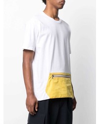 T-shirt girocollo bianca e gialla di Low Brand