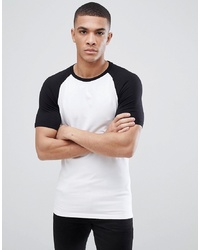 T-shirt girocollo bianca e nera di ASOS DESIGN
