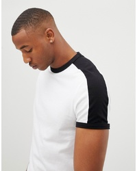 T-shirt girocollo bianca e nera di ASOS DESIGN