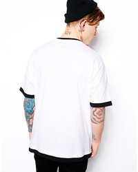 T-shirt girocollo bianca e nera di Asos