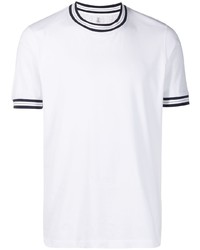 T-shirt girocollo bianca e nera di Brunello Cucinelli
