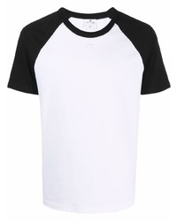 T-shirt girocollo bianca e nera di Courrèges