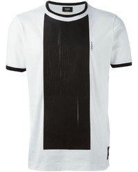 T-shirt girocollo bianca e nera di Fendi