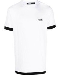 T-shirt girocollo bianca e nera di Karl Lagerfeld