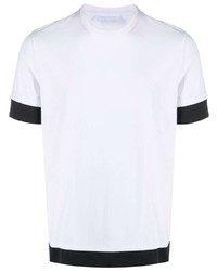 T-shirt girocollo bianca e nera di Neil Barrett