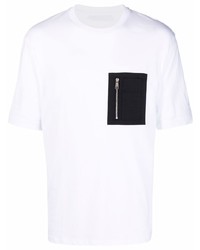 T-shirt girocollo bianca e nera di Neil Barrett