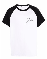 T-shirt girocollo bianca e nera di Rhude