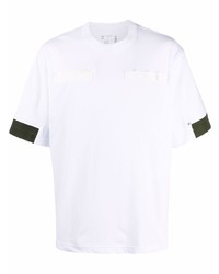 T-shirt girocollo bianca e nera di Sacai