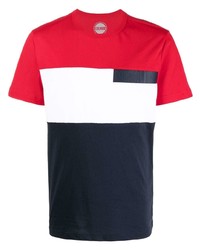 T-shirt girocollo bianca e rossa e blu scuro di Colmar