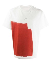T-shirt girocollo bianca e rossa di A-Cold-Wall*