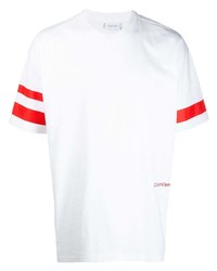 T-shirt girocollo bianca e rossa di Calvin Klein