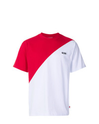 T-shirt girocollo bianca e rossa di Gcds