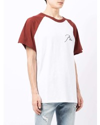 T-shirt girocollo bianca e rossa di Rhude