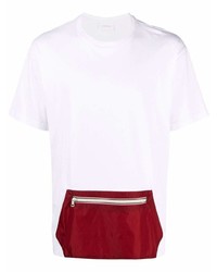 T-shirt girocollo bianca e rossa di Low Brand