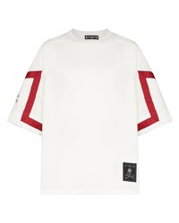 T-shirt girocollo bianca e rossa di Mastermind Japan