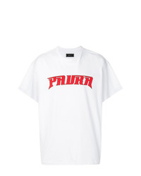 T-shirt girocollo bianca e rossa di Paura
