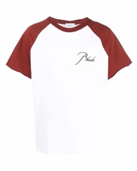 T-shirt girocollo bianca e rossa di Rhude