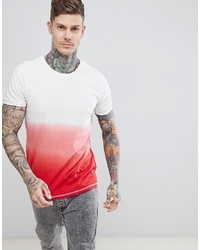 T-shirt girocollo bianca e rossa di Ringspun