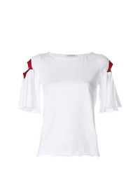 T-shirt girocollo bianca e rossa di Vivetta
