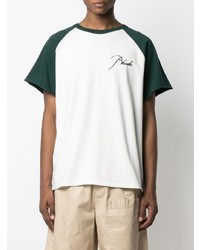 T-shirt girocollo bianca e verde di Rhude