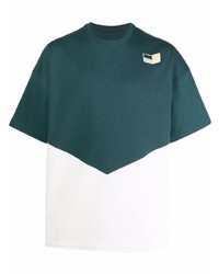 T-shirt girocollo bianca e verde di Jil Sander