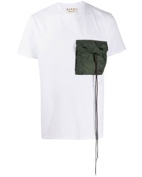 T-shirt girocollo bianca e verde di Marni