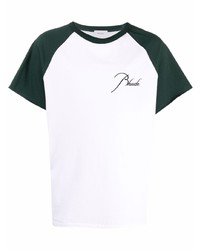 T-shirt girocollo bianca e verde di Rhude
