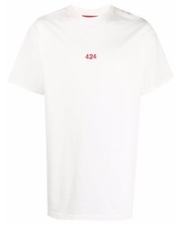 T-shirt girocollo bianca di 424