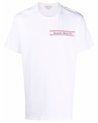 T-shirt girocollo bianca di Alexander McQueen