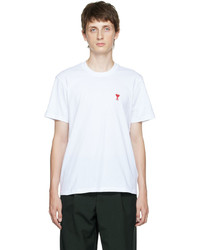 T-shirt girocollo bianca di AMI Alexandre Mattiussi