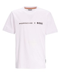T-shirt girocollo bianca di BOSS
