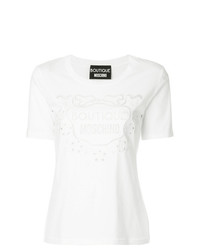 T-shirt girocollo bianca di Boutique Moschino