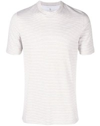 T-shirt girocollo bianca di Brunello Cucinelli