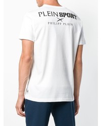 T-shirt girocollo bianca di Plein Sport