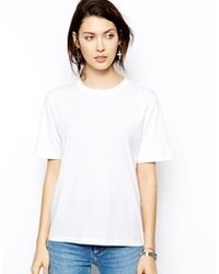 T-shirt girocollo bianca di Cheap Monday